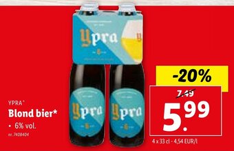 Lidl Blond bier 4 x 33 cl aanbieding