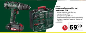 Accuschroefboormachine met toebehoren, 20 V