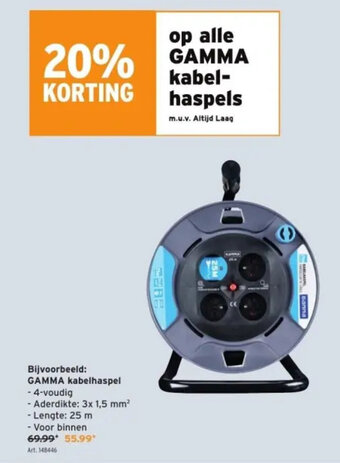 GAMMA GAMMA kabelhaspel aanbieding