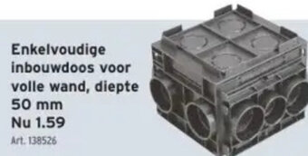 GAMMA Enkelvoudige inbouwdoos voor volle wand, diepte 50 mm aanbieding