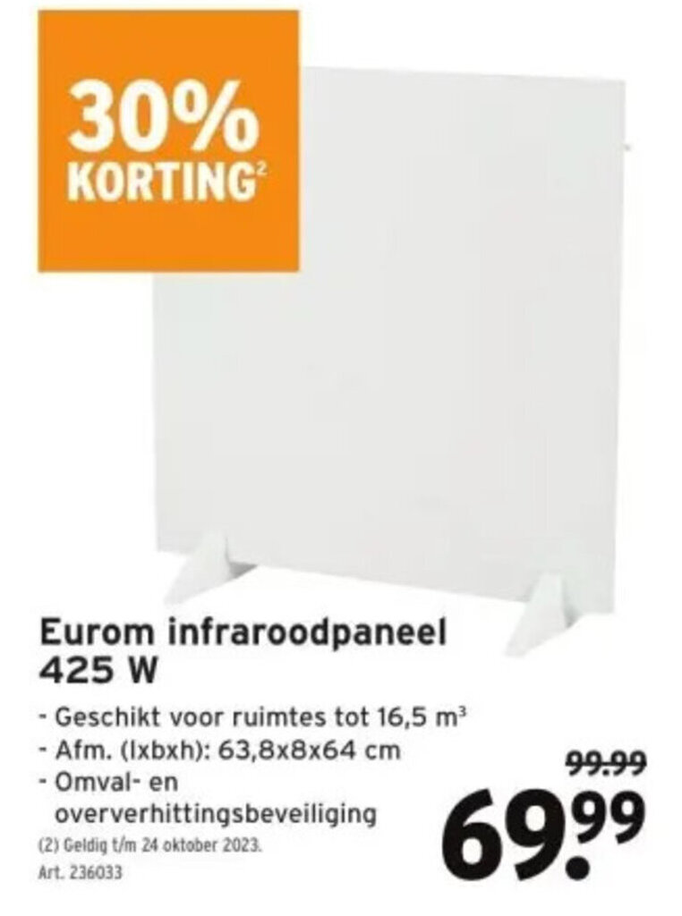 GAMMA Eurom infraroodpaneel 425 W aanbieding