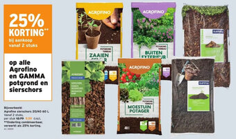 GAMMA alle Agrofino en GAMMA potgrond en sierschors aanbieding