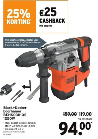 Black+Decker boorhamer BEHSO3K-QS