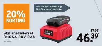 GAMMA Skil snelladerset 3116AA 20V 2Ah aanbieding