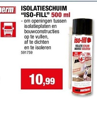 Hubo Isolatieschuim “iso-fill” 500 ml aanbieding