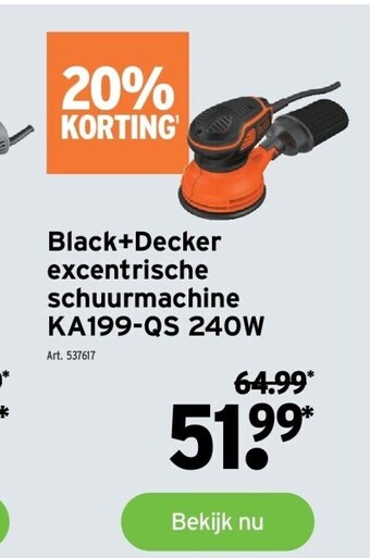 GAMMA Black+decker excentrische schuurmachine ka199-qs 240w aanbieding