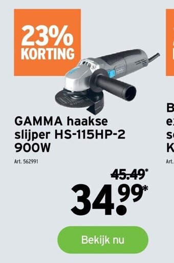 GAMMA Gamma haakse slijper hs-115hp-2 900w aanbieding