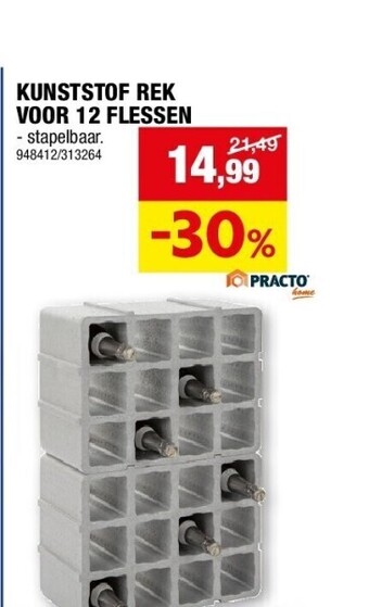 Hubo Kunststof rek voor 12 flessen aanbieding