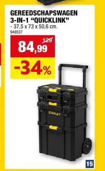 Hubo Gereedschapswagen 3-in-1 “quicklink” aanbieding
