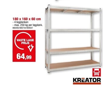 Hubo Gegalvaniseerd rek “heavy duty” 180 x 160 x 60 cm aanbieding