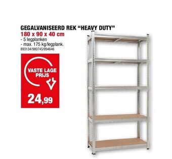 Hubo Gegalvaniseerd rek “heavy duty” 180 x 90 x 40 cm aanbieding