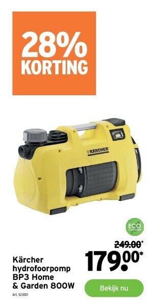 GAMMA Kärcher hydrofoorpomp bp3 home & garden 800w aanbieding