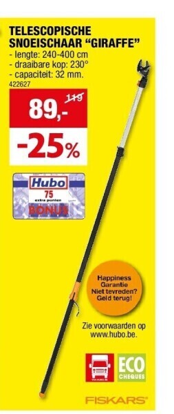 Hubo Telescopische snoeischaar “giraffe” aanbieding