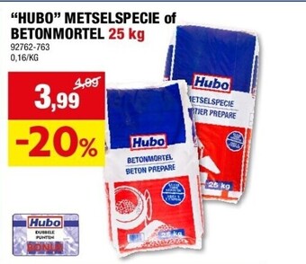 Hubo hubo metselspecie of betonmortel 25 kg aanbieding