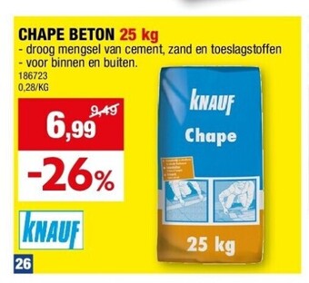 Hubo Chape beton 25 kg aanbieding