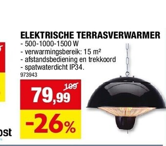 Hubo Elektrische terrasverwarmer aanbieding