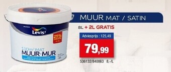 Hubo Muur mat / satin 8l aanbieding