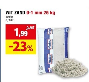 Hubo Wit zand 0-1 mm 25 kg aanbieding