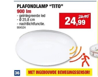 Hubo Plafondlamp “tito” 900 lm aanbieding