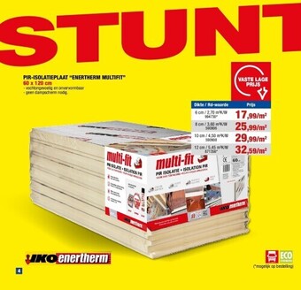 Hubo Pir-isolatieplaat “enertherm multifit” 60 x 120 cm 6 cm aanbieding