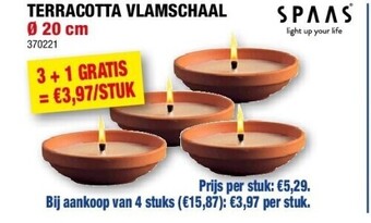 Hubo Terracotta vlamschaal ø 20 cm aanbieding