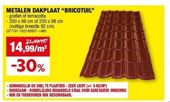 Hubo Metalen dakplaat “bricotuil” aanbieding