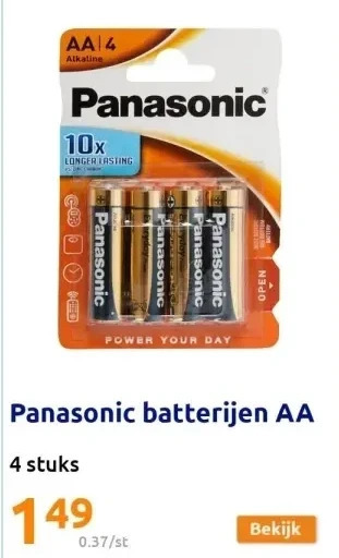 Action Panasonic batterijen aa aanbieding