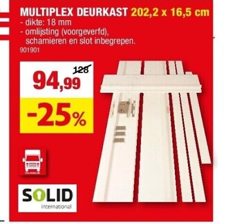 Multiplex deurkast 202,2 x 16,5 cm