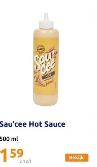 Action Sau'cee hot sauce aanbieding
