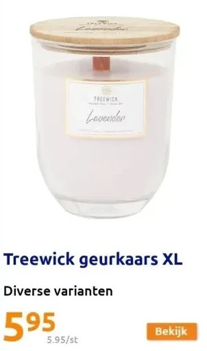 Action Treewick geurkaars xl aanbieding