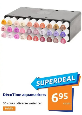 Action Décotime aquamarkers aanbieding