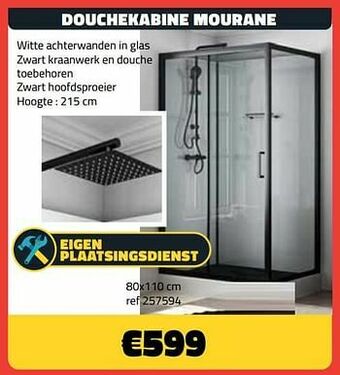 Bouwcenter Frans Vlaeminck Douchekabine mourane 80x110 cm aanbieding