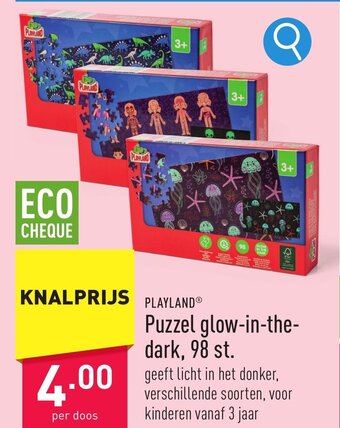 ALDI PLAYLAND Puzzel glow-in-the-dark, 98 st. aanbieding