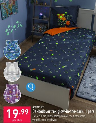 ALDI Dekbedovertrek glow-in-the-dark, 1 pers. aanbieding