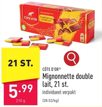 ALDI Mignonnette double lait 210 g aanbieding