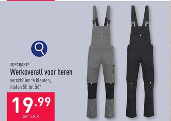 ALDI TOPCRAFT Werkoverall voor heren verschillende kleuren, maten 50 tot 56 aanbieding