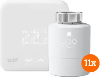 Coolblue Tado slimme thermostaat v3+ startpakket + 11 radiatorknoppen aanbieding