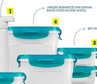 Vacuümbakjes LANGERE BEWAARTIJD DAN GEWONE BAKJES DOOR VACUÜM-VENTIEL