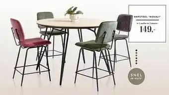 Barstoel novali in 2 stoffen en 5 kleuren