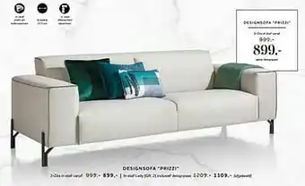 Designsofa prizzi 3-zits in stof