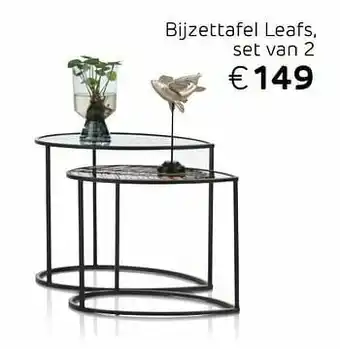 Bijzettafel leafs, set van 2