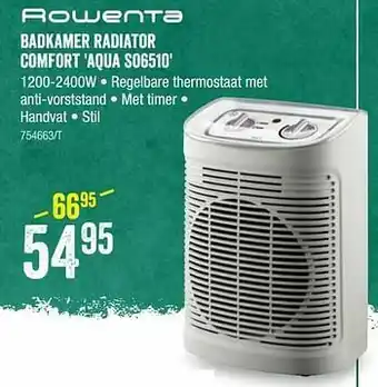 HandyHome Rowenta badkamer radiator comfort aqua so6510 aanbieding