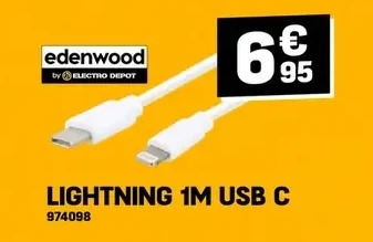 Electro Depot Lightning 1m usb c aanbieding