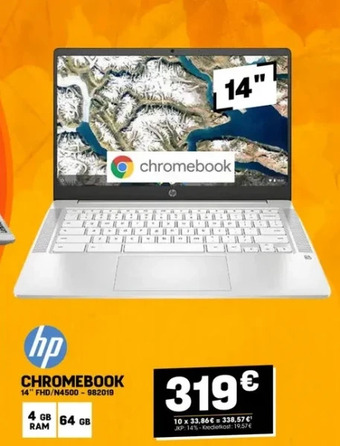 Electro Depot Hp chromebook 14’’ fhd/n4500 aanbieding