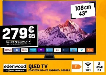 Electro Depot Qled tv 108 cm 43 aanbieding