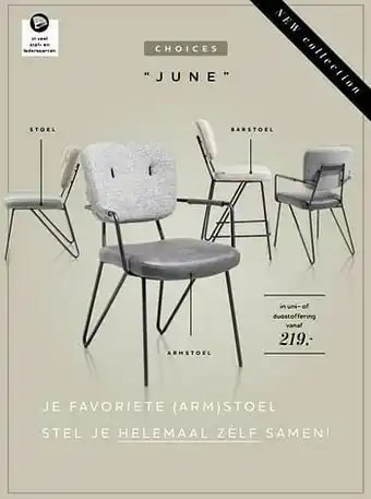 Xooon Stoel june in uni- of duostoffering aanbieding