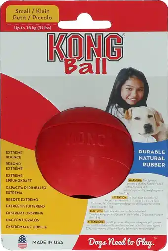 Kong bal small 1 st - bal - 168 mm x 110 mm x 51 mm - rood
