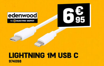 Electro Depot LIGHTNING 1M USB C aanbieding