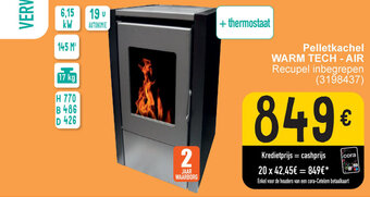 Cora Pelletkachel WARM TECH - AIR aanbieding