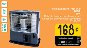 Cora Petroleumkachel met wiek TOSAI 360 A aanbieding